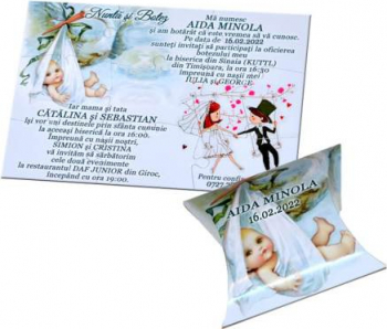 Invitatie puzzle pentru nunta si botez 