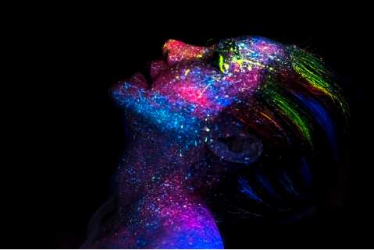 Tablou canvas cu rama si sistem de prindere blacklight body painting 100x70 cm 
