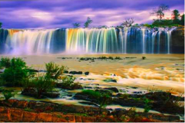Tablou canvas cu rama si sistem de prindere cascada 60x40 cm 