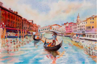 Tablou canvas cu rama si sistem de prindere Venetia 70x50 cm