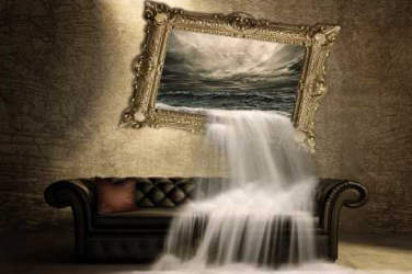 Tablou canvas cu rama si sistem de prindere waterfall 60x40 cm 