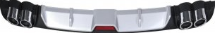 Ornament difuzor spoiler bara spate negru cu gri universal cu ornament toba crom
