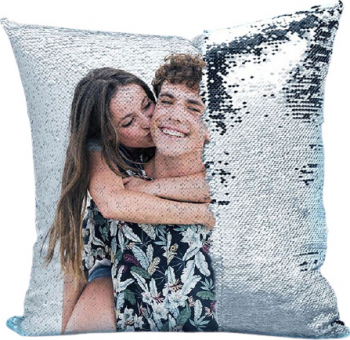 Perna cu paiete reversibile personalizata cu poza favorita 40x40 cm 