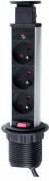 Coloana 3 prize Schuko incorporabila in blat Lift Box finisaj negru 