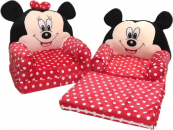 Fotoliu extensibil din plus Minnie Mouse Dimensiune integrala 85x45x40cm 
