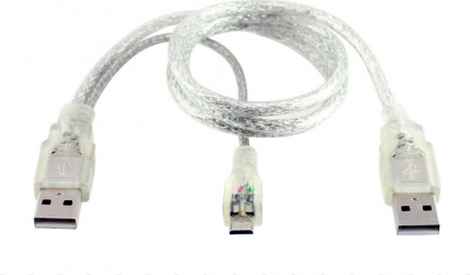 Cablu USB dual A usb2 date + usb2 alimentare la microUSB tata Active 