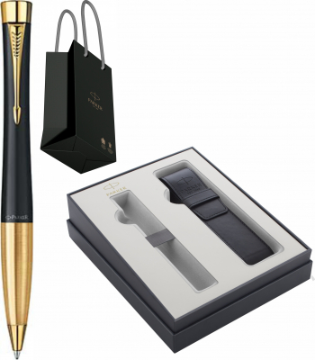 Pix Parker Urban Standard Muted Black GT Personalizat prin Gravura Laser cu Etui Piele Parker Focus Collection in Punga Parker 