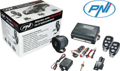 ALARMA AUTO CU 2 TELECOMENZI SI MODUL 