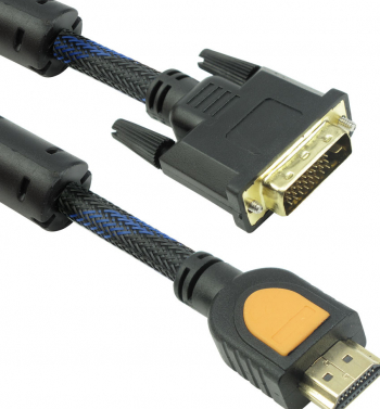 Cablu DVI-D - HDMI Detech 1.8M calitate deosebita dublu ecranat bobine antiparaziti