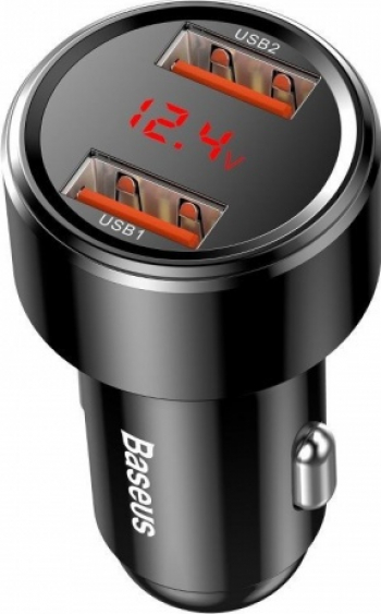 Baseus Incarcator auto Magic Serie Dual USB 45W QC 3.0 Negru 