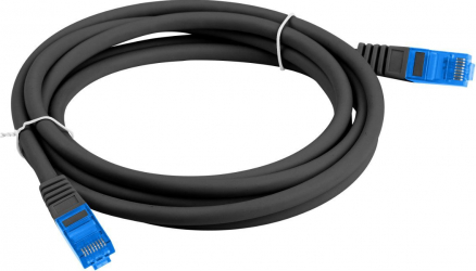 Cablu ecranat S / FTP Lanberg cat.6A lungime 2m AWG 26 500 MHz LSZH mufat 2xRJ45 ethernet negru 