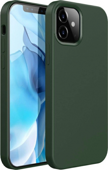 Husa de protectie din silicon soft pentru iPhone 12 Pro Max carcasa spate bumper Verde inchis BBL1975 
