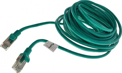 Cablu ecranat FTP Lanberg cat.5e mufat 2xRJ45 lungime 10m AWG 26 100 MHz de legatura retea ethernet verde