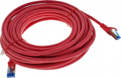 Cablu ecranat S / FTP Lanberg cat.6A mufat 2xRJ45 lungime 10 m AWG 26 500 MHz LSZH de legatura retea ethernet rosu 