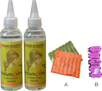 Set Tratament Volum la radacina no1+no2+Aplicatori Ihair Keratin 150ml 