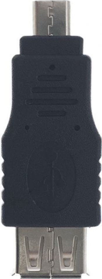 Adaptor USB 2.0 mama la conector microUSB tata negru
