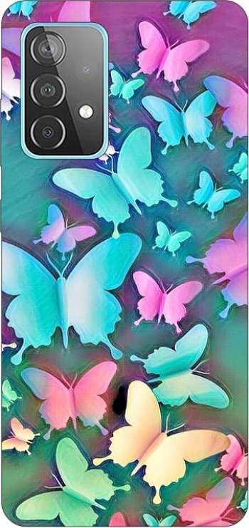 Husa Silicon Soft Upzz Print Compatibila Cu Samsung Galaxy A52 4g / A52 5g Model Colorfull Butterflies