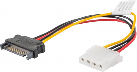 Cablu de alimentare Molex 4-pin mama la SATA 15-pin tata Lanberg lungime 15 cm 