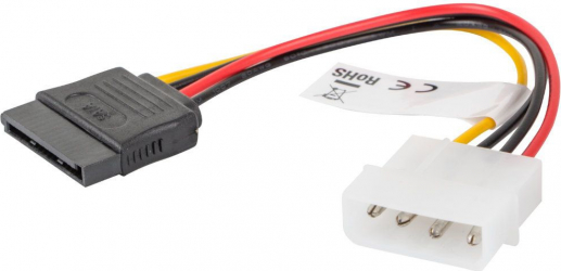 Cablu de alimentare Molex 4-pin tata la SATA 15-pin mama Lanberg lungime 15 cm 