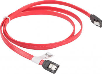 Cablu de date SATA III mama la SATA III mama Lanberg 6 Gb/s 100 cm cu cleme de blocare rosu 