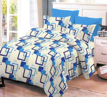 Lenjerie de pat matrimonial cu husa elastic pat si fata perna dreptunghiulara Antarctica bumbac mercerizat multicolor 