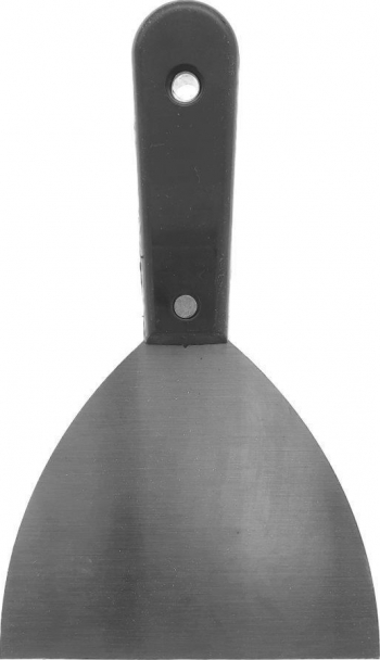 Spaclu metal 125mm cu maner plastic negru 