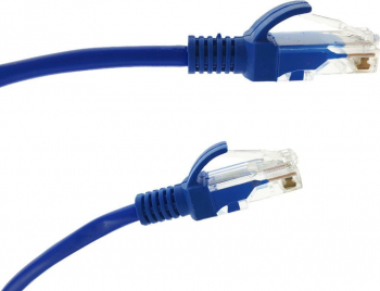 Cablu UTP cat.5 mufat 2xRJ45 lungime 3m de legatura retea ethernet albastru 