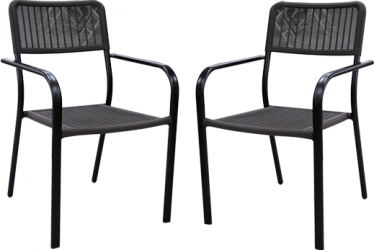 Set 2 scaune cu brate RAKI CAMPMAN 55 5x54x80cm maro 