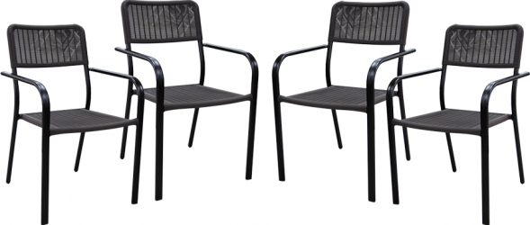 Set 6 scaune cu brate RAKI CAMPMAN 55 5x54x80cm maro 