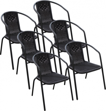 Set 6 scaune bistro RAKI CAMPMAN 54x59x73cm maro 