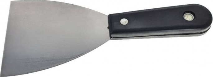 Spaclu metal 90mm cu maner plastic negru 