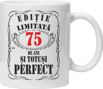 Cana personalizata cu textul editie limitata - 75 ani 
