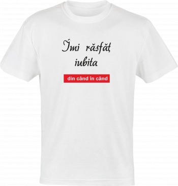 Tricou indragostiti colectia LOVE logo IMI RASFAT IUBITA din bumbac alb marimea L