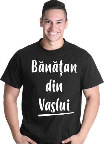 Tricou personalizat unisex negru logo BANATAN DIN VASLUI marimea S 