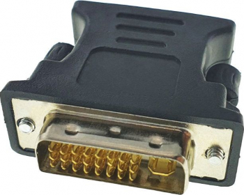 Adaptor Lanberg cu conectori DVI 24+5 tata la VGA mama negru 