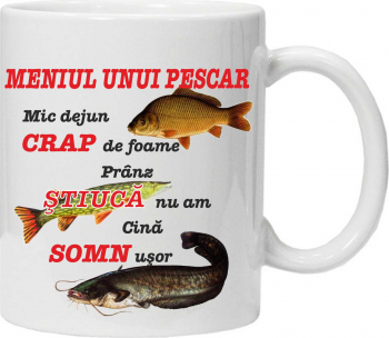 Cana personalizata special pentru pescari meniu pentru pescari si rugaciune pentru pescari 