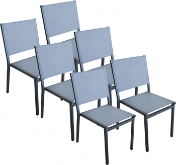 Set 6 scaune terasa gradina RAKI din panza cu cadru aluminiu 