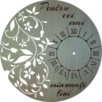 Ceas floral personalizat fini Lemn 40cm 