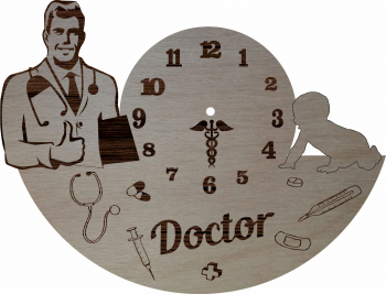 Ceas personaliza pentru doctor pediatru Lemn 40 cm 