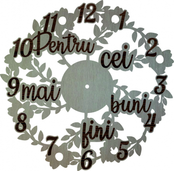 Ceas personalizat fini lemn 40cm 
