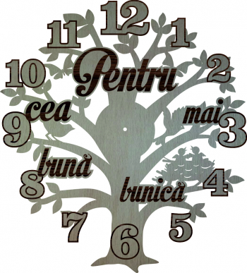 Ceas personalizat pentru bunica Lemn 40x36cm 