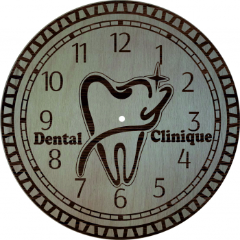 Ceas personalizat stomatologie Lemn 40cm 
