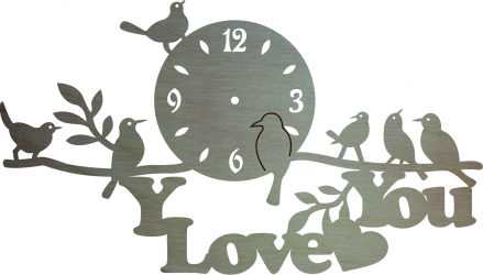 Ceas personalizat Y love you Lemn 30x53cm 