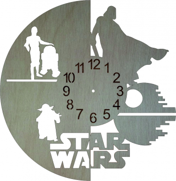 Ceas Star Wars Lemn 40cm 