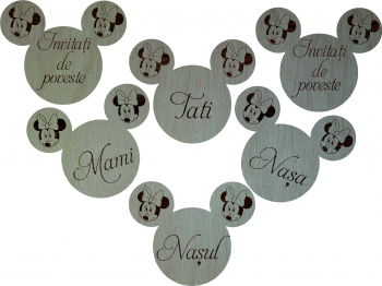 Cocarde personalizate 3D Exclusive Technology Minnie tip brosa Lemn 5 cm 