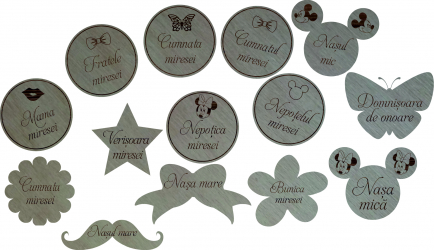 Cocarde personalizate tip brosa Lemn 5 cm 