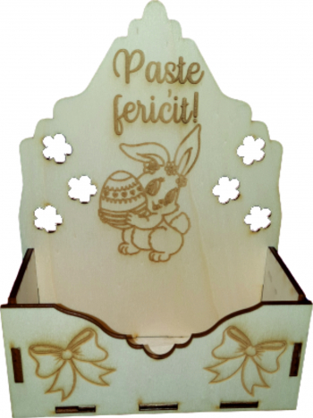 Cutie mare pentru Aranjamente Florale Iepure de Paste Lemn 20 cm 