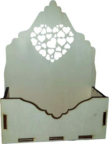 Cutie mare pentru Aranjamente Florale Inima Lemn 20x9 cm 