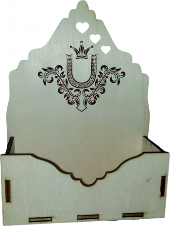 Cutie mare pentru Aranjamente Florale Litera U Lemn 20x9 cm 