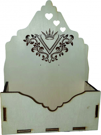 Cutie mare pentru Aranjamente Florale Litera V Lemn 20x9 cm 